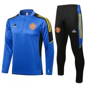 Manchester United Champions League Training Huppari Suits 2022-23 Neljännes-Zip Sininen - Lasten
